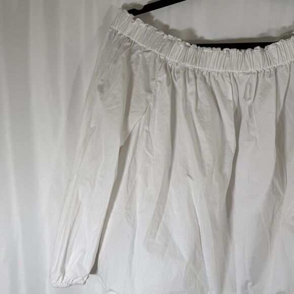 Gap Blouse Women's Medium White Long Sleeve Off the Shoulder 100% Cotton - Picture 9 of 11